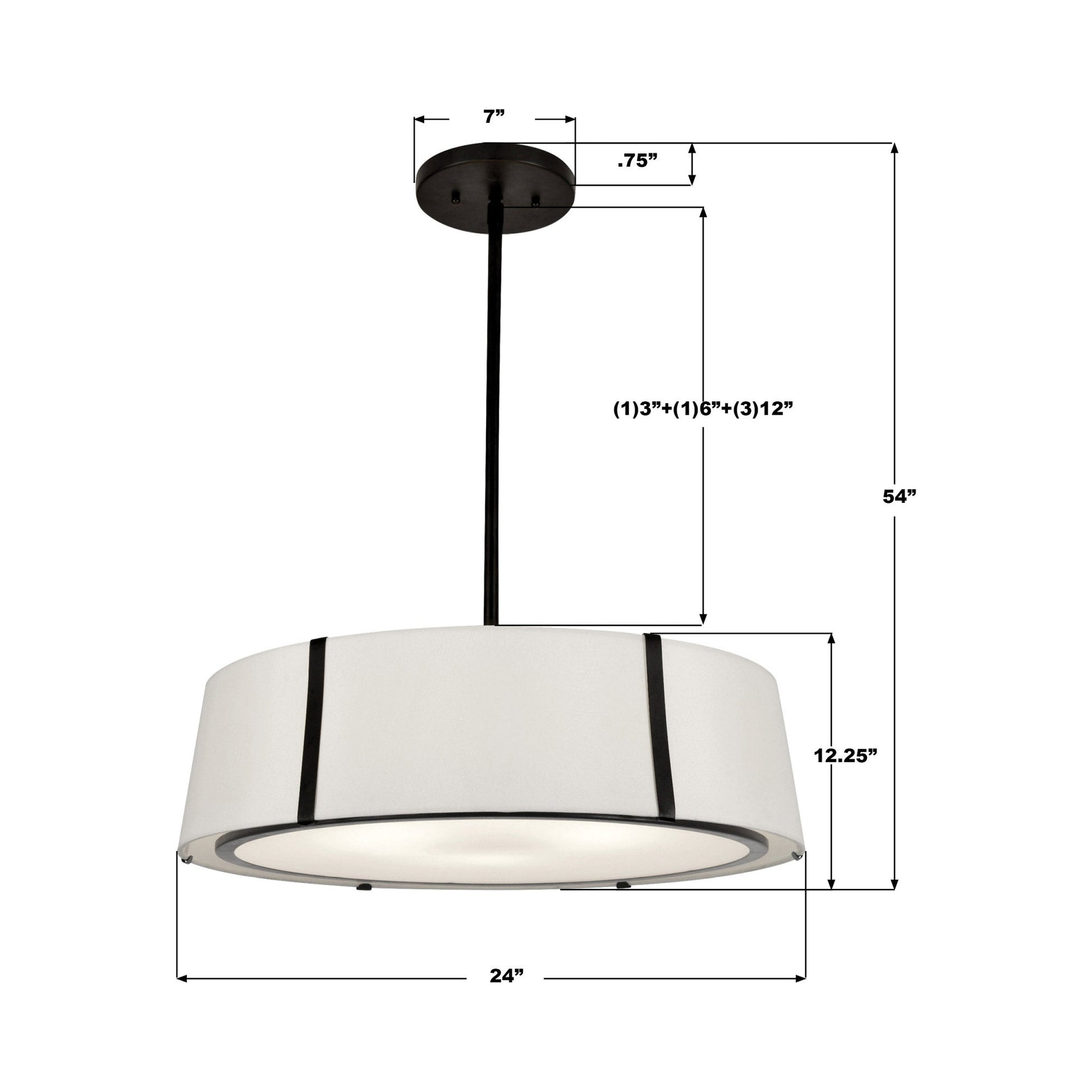 Fulton Chandelier - line drawing.