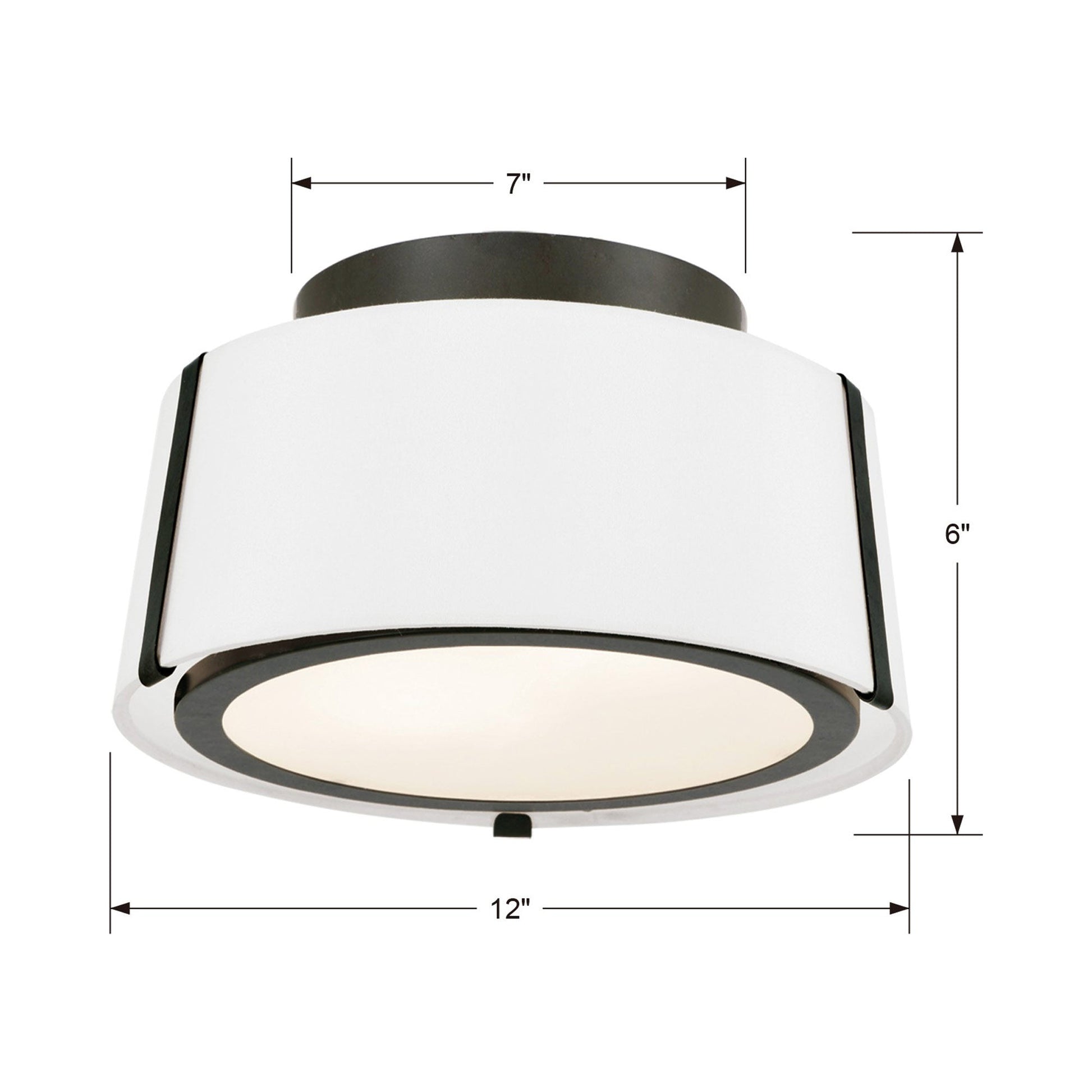 Fulton Flush Mount Ceiling Light - line drawing.