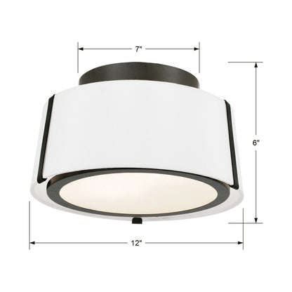 Fulton Flush Mount Ceiling Light - line drawing.