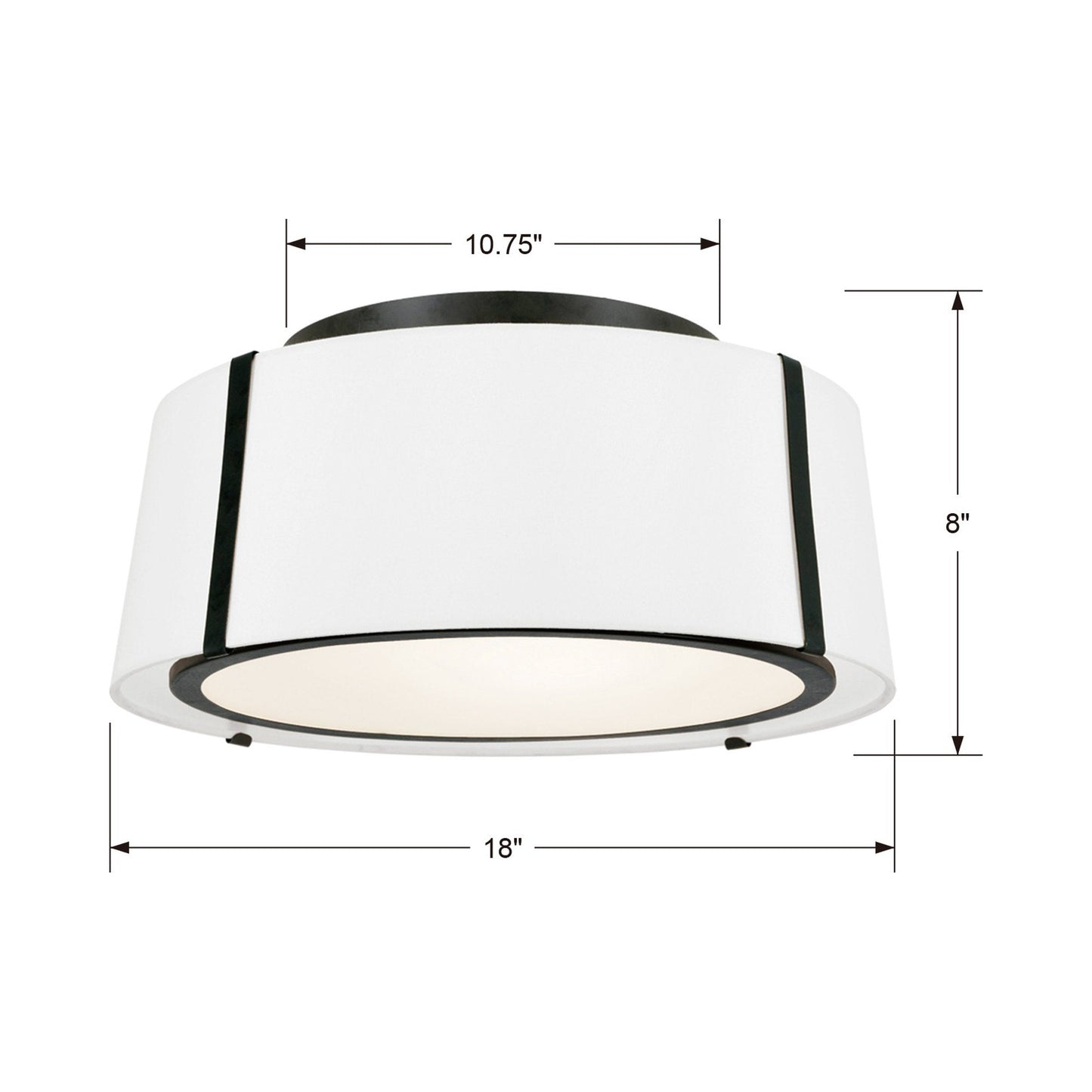 Fulton Flush Mount Ceiling Light - line drawing.