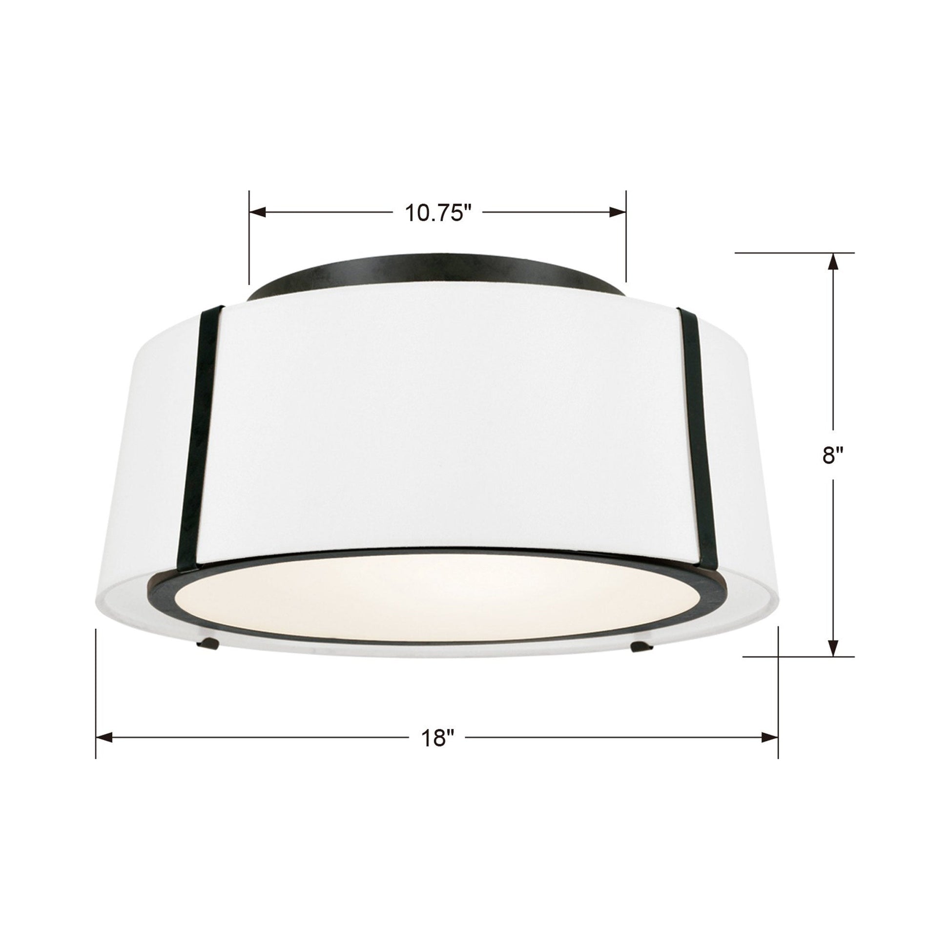 Fulton Flush Mount Ceiling Light - line drawing.