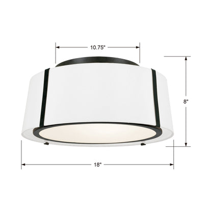 Fulton Flush Mount Ceiling Light - line drawing.