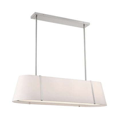 Fulton Linear Oval Chandelier in Polished Nickel.