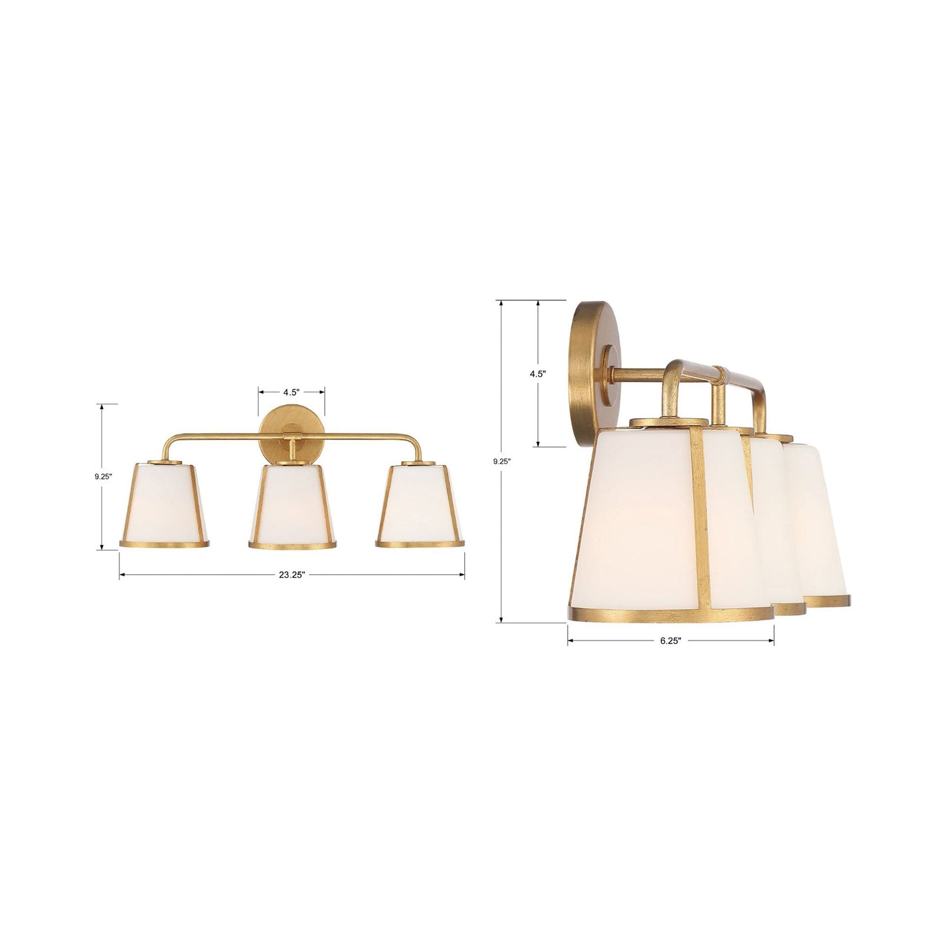 Fulton Vanity Wall Light - line drawing.