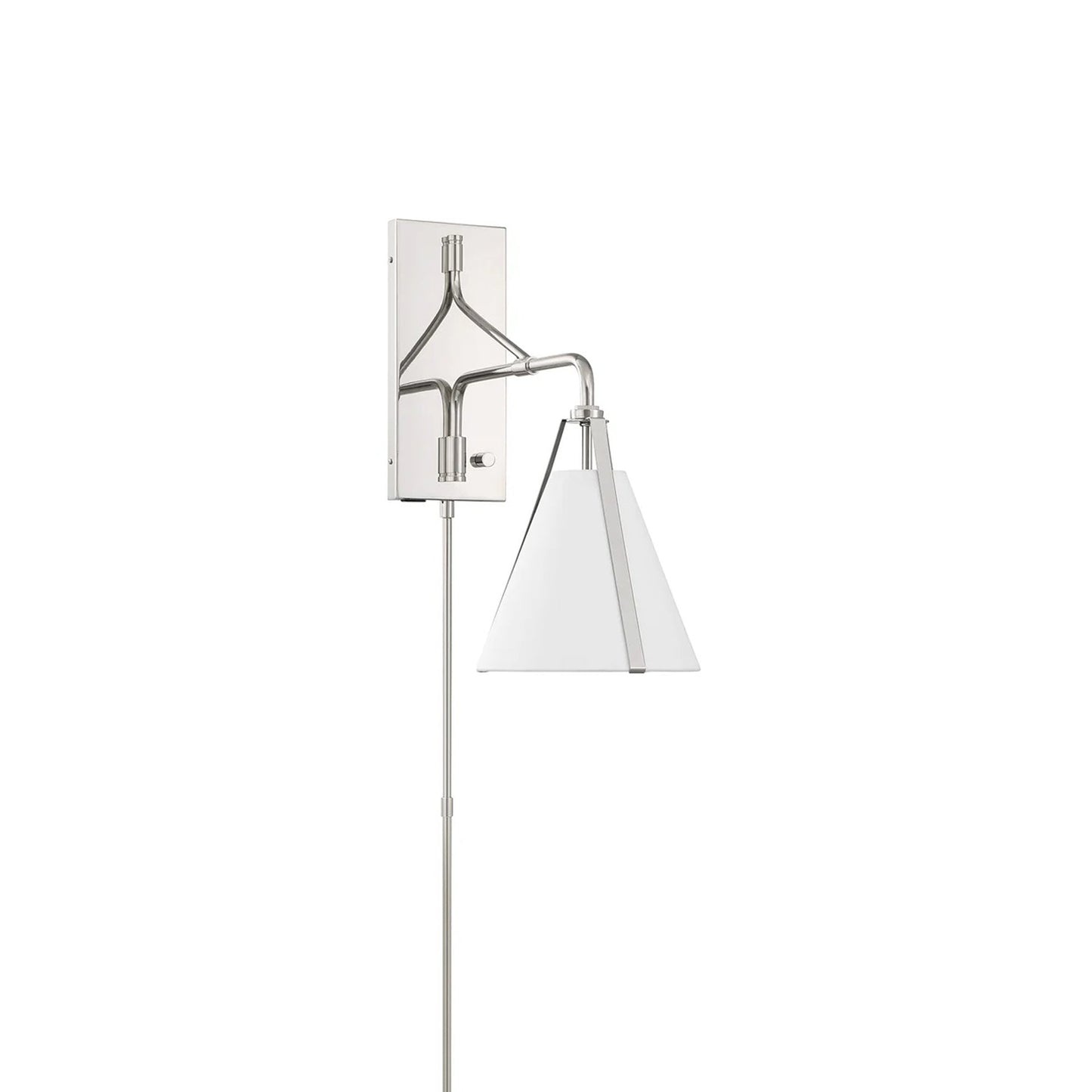 Fulton Wall Light in Polished Nickel.