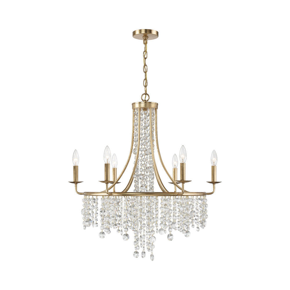 Gabrielle Multi Light Chandelier in Antique Gold (6-Light).