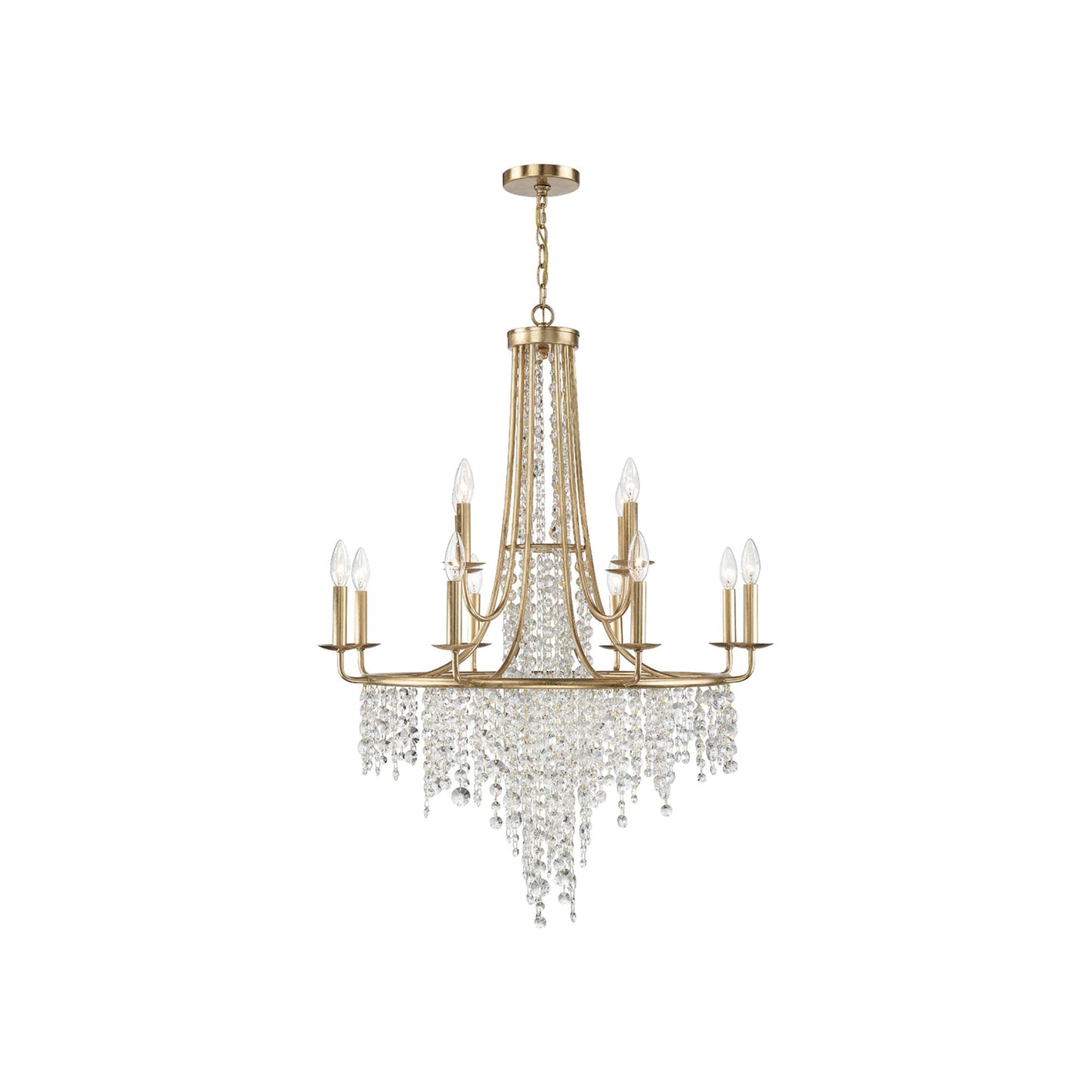 Gabrielle Multi Light Chandelier in Antique Gold (12-Light).