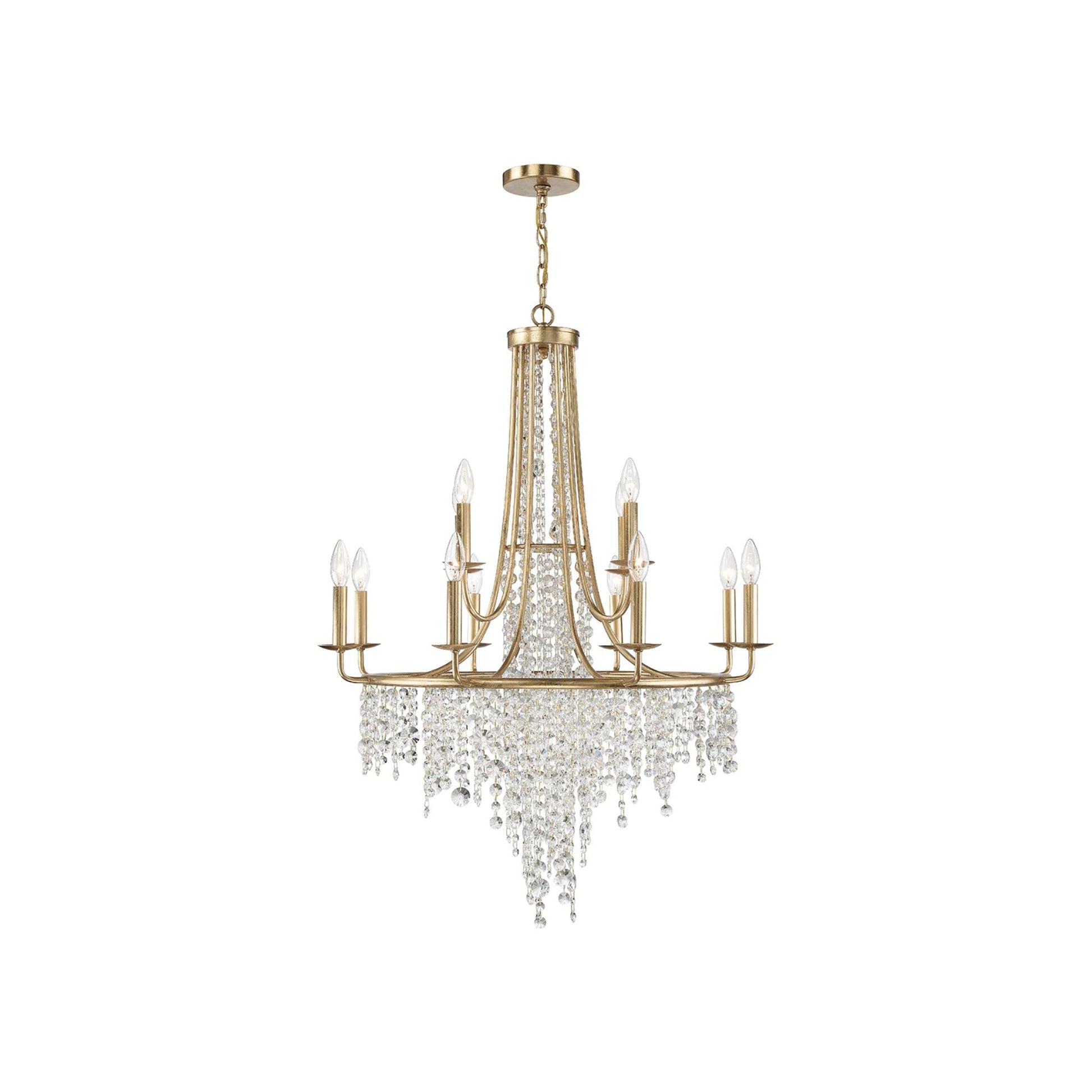 Gabrielle Multi Light Chandelier in Antique Gold (12-Light).