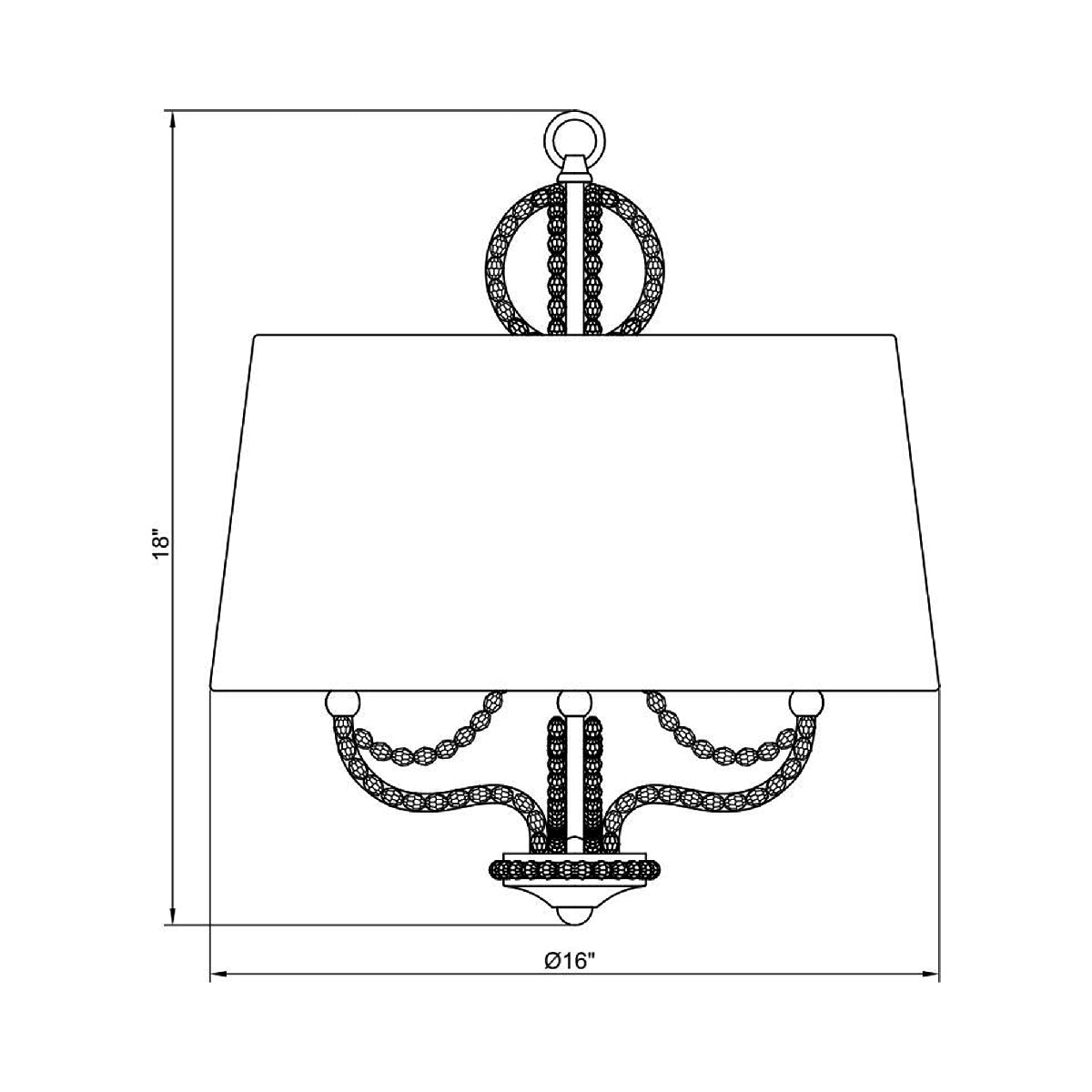 Garland Chandelier - line drawing.