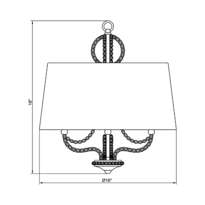 Garland Chandelier - line drawing.