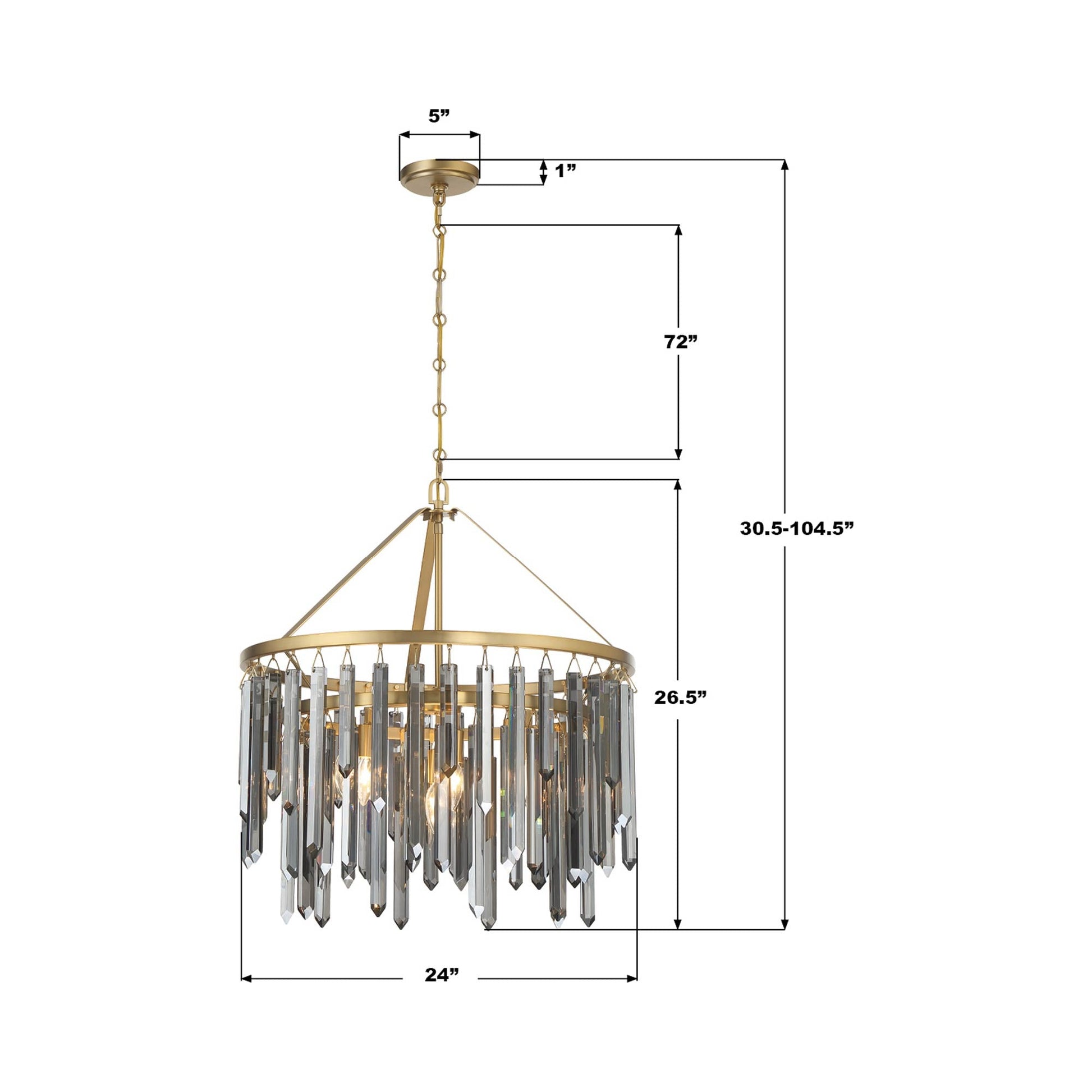 Gemma Chandelier - line drawing.