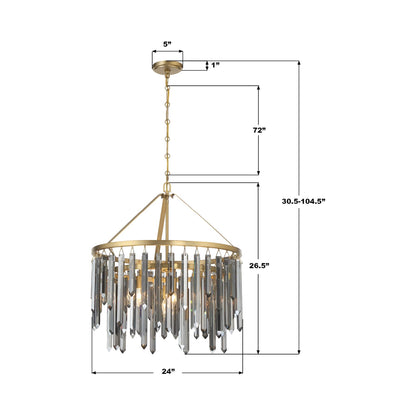 Gemma Chandelier - line drawing.