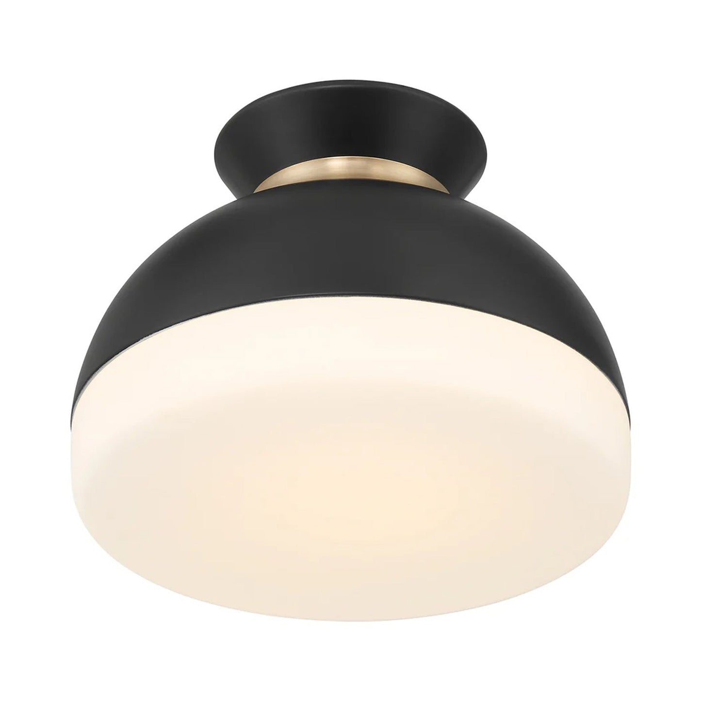 Gidget Flush Mount Ceiling Light in Matte Black/Vibrant Gold.