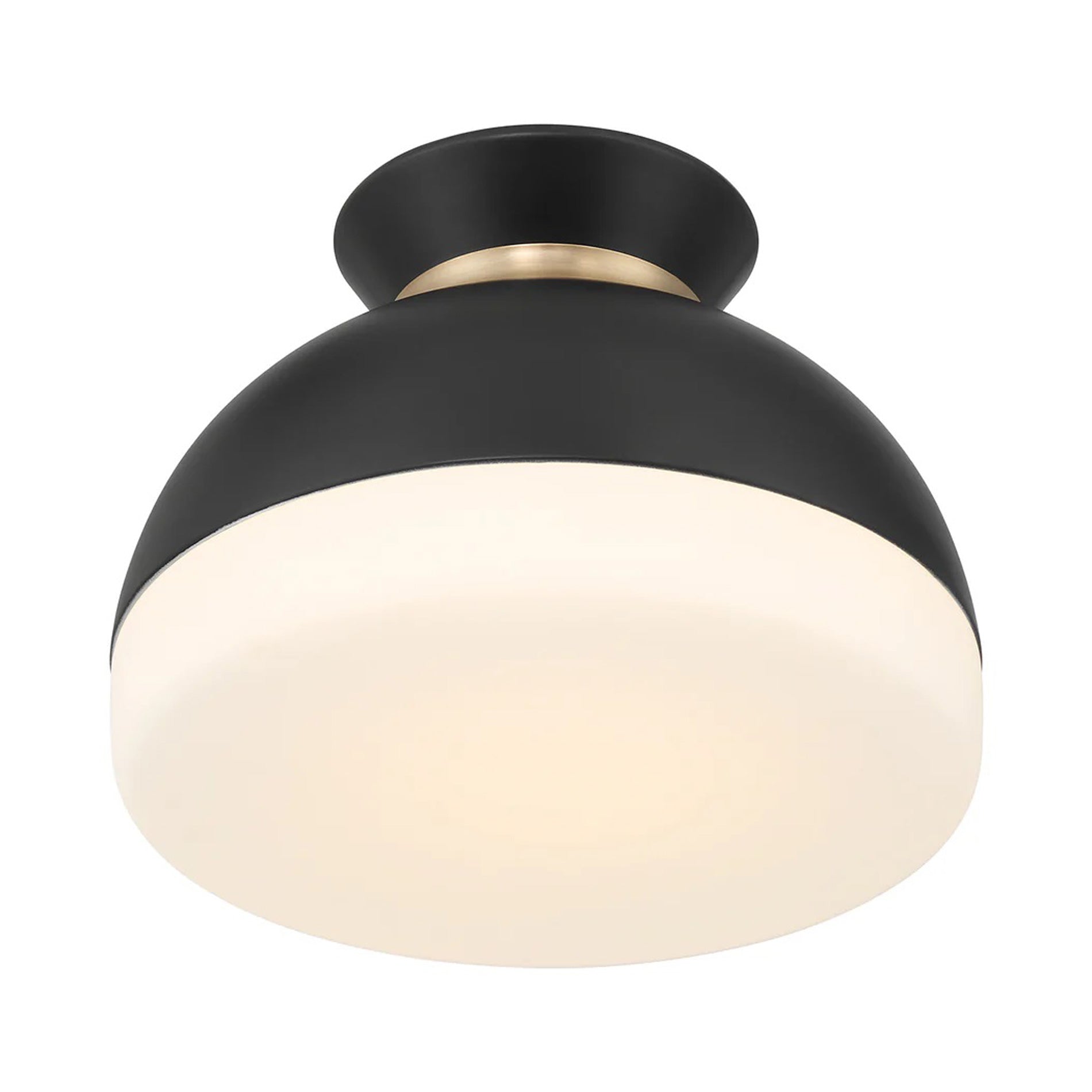 Gidget Flush Mount Ceiling Light in Matte Black/Vibrant Gold.