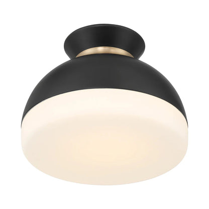 Gidget Flush Mount Ceiling Light in Matte Black/Vibrant Gold.