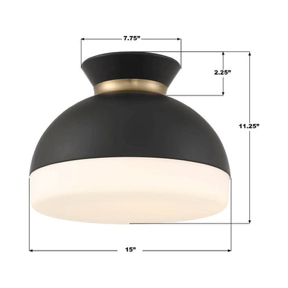 Gidget Flush Mount Ceiling Light - line drawing.
