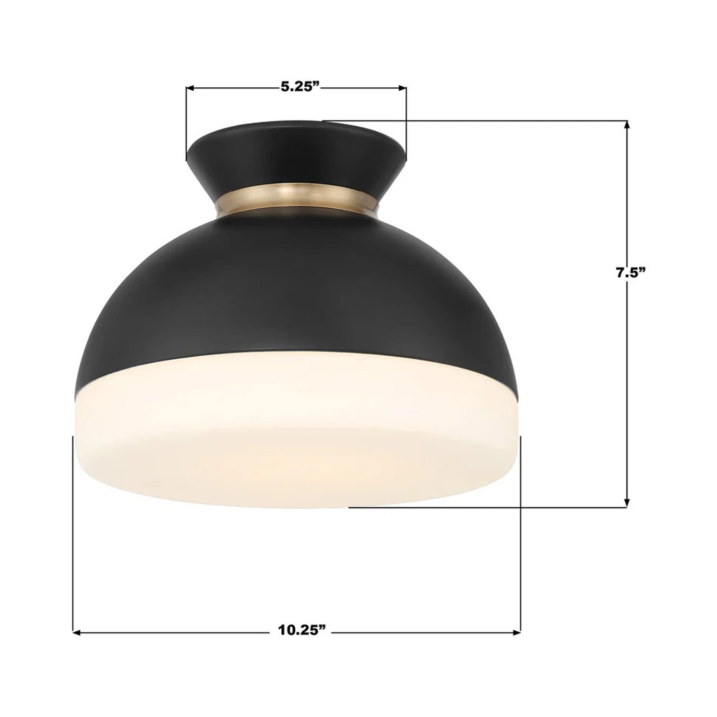 Gidget Flush Mount Ceiling Light - line drawing.