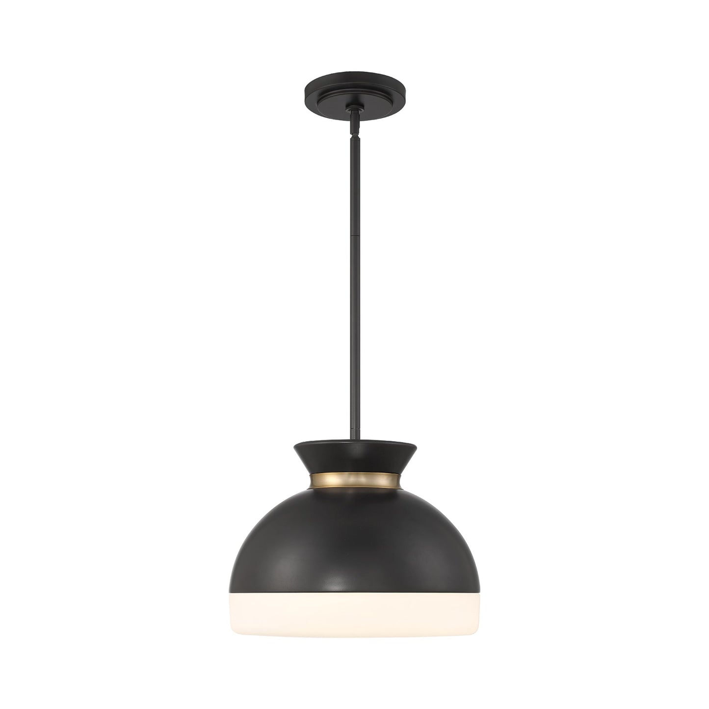 Gidget Mini Pendant Light in Matte Black/Vibrant Gold (15-Inch).
