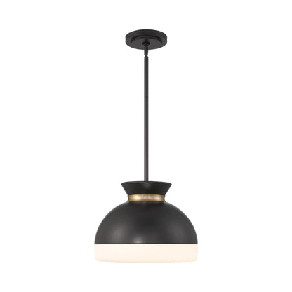 Gidget Mini Pendant Light in Matte Black/Vibrant Gold (15-Inch).