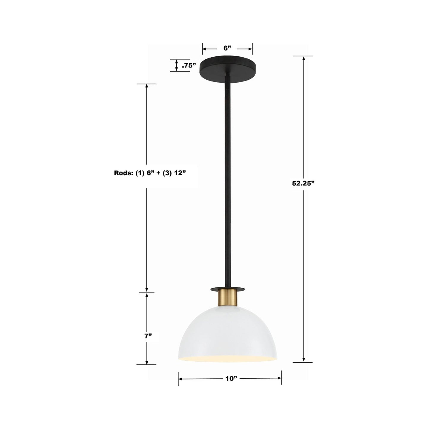 Gigi Pendant Light - line drawing.