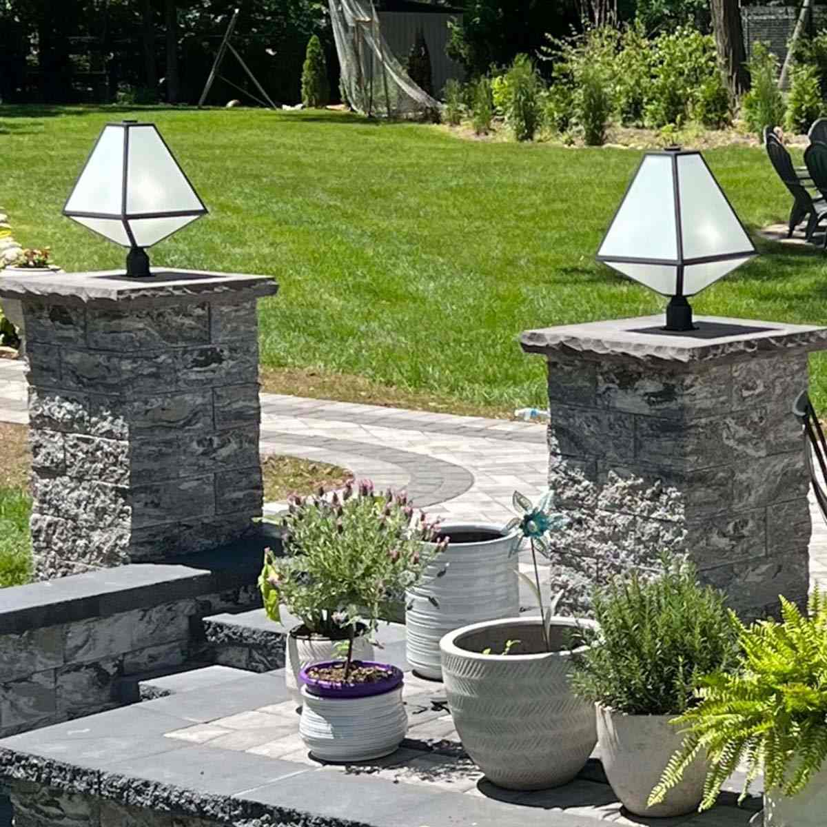 Glacier Outdoor Post Light in Outside Area.