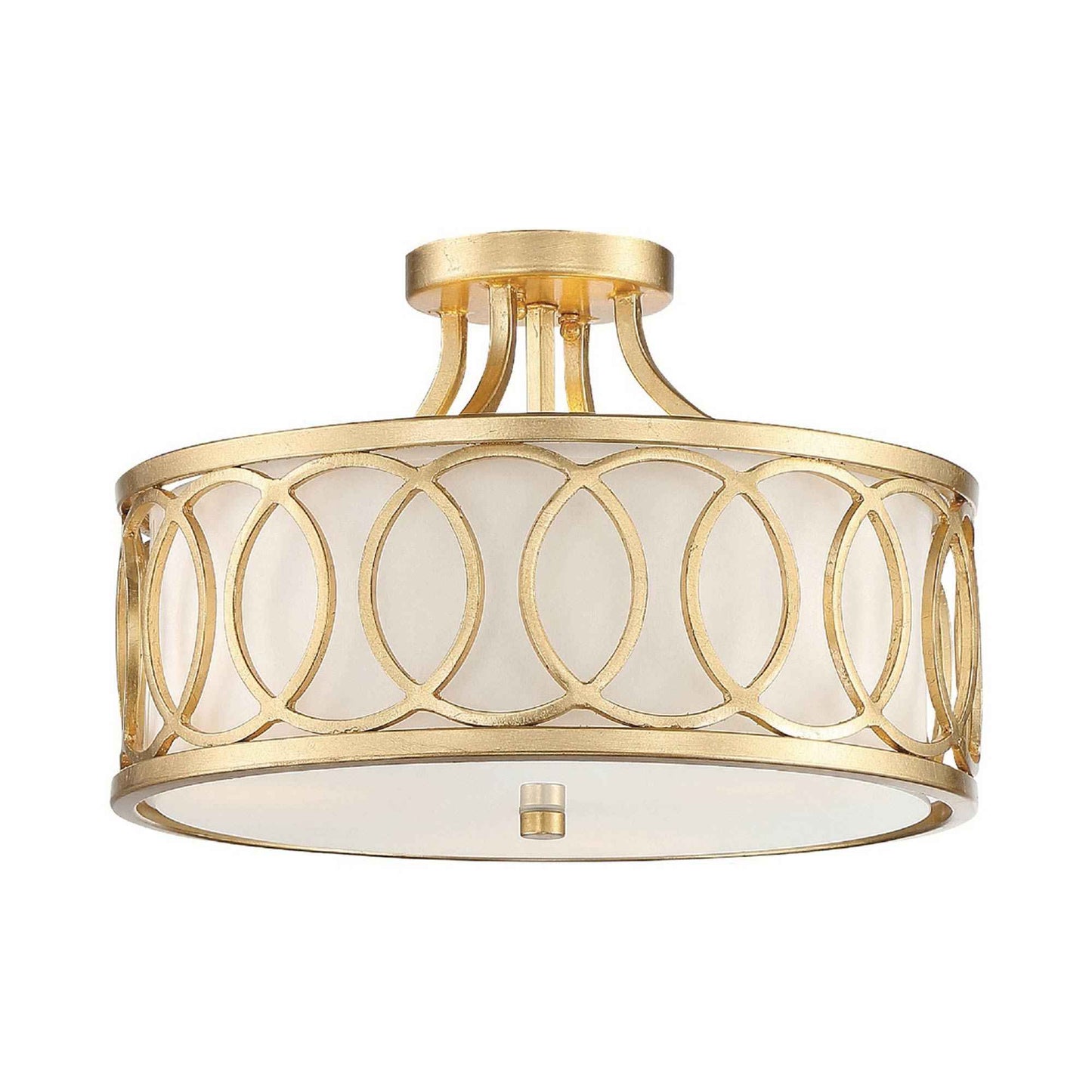 Graham Semi Flush Mount Ceiling Light in Antique Gold.