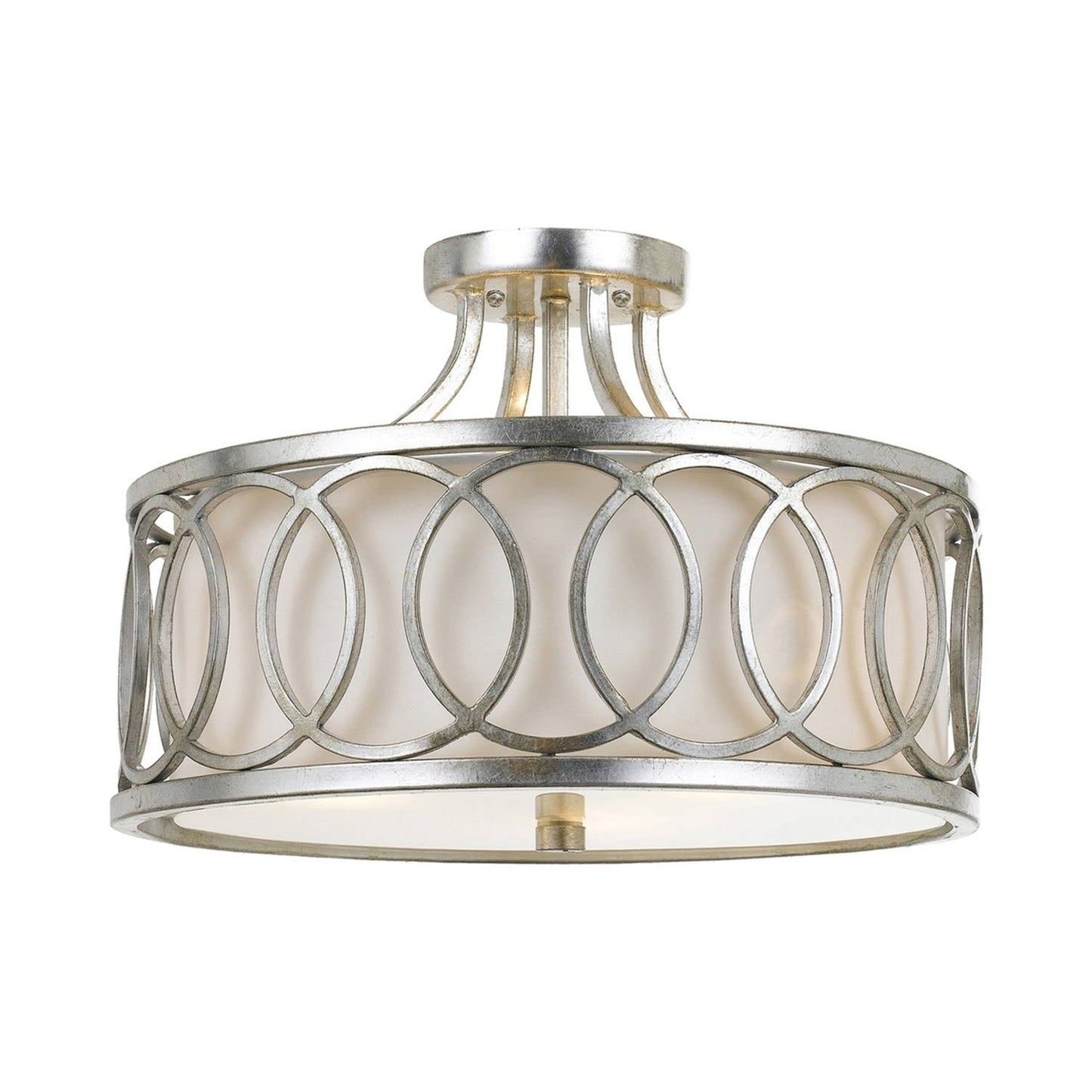 Graham Semi Flush Mount Ceiling Light in Antique Silver.