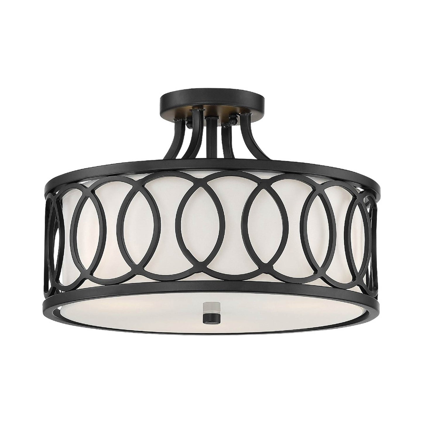 Graham Semi Flush Mount Ceiling Light in Matte Black.