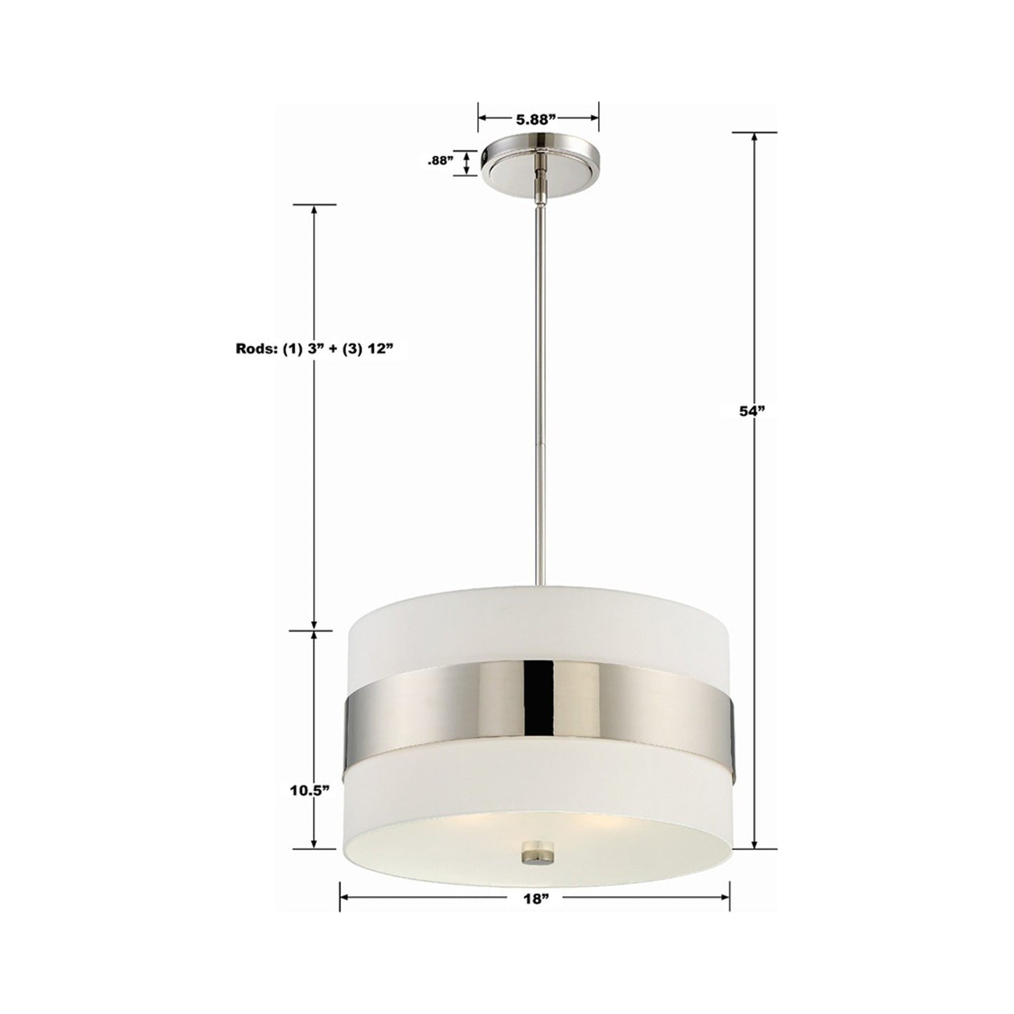 Grayson Chandelier - line drawing.