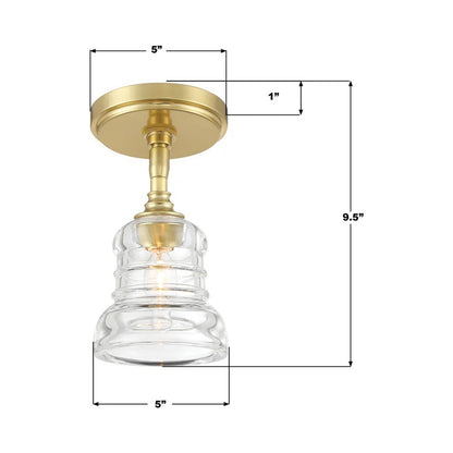 Gregory Semi Flush Mount Ceiling Light - line drawing.