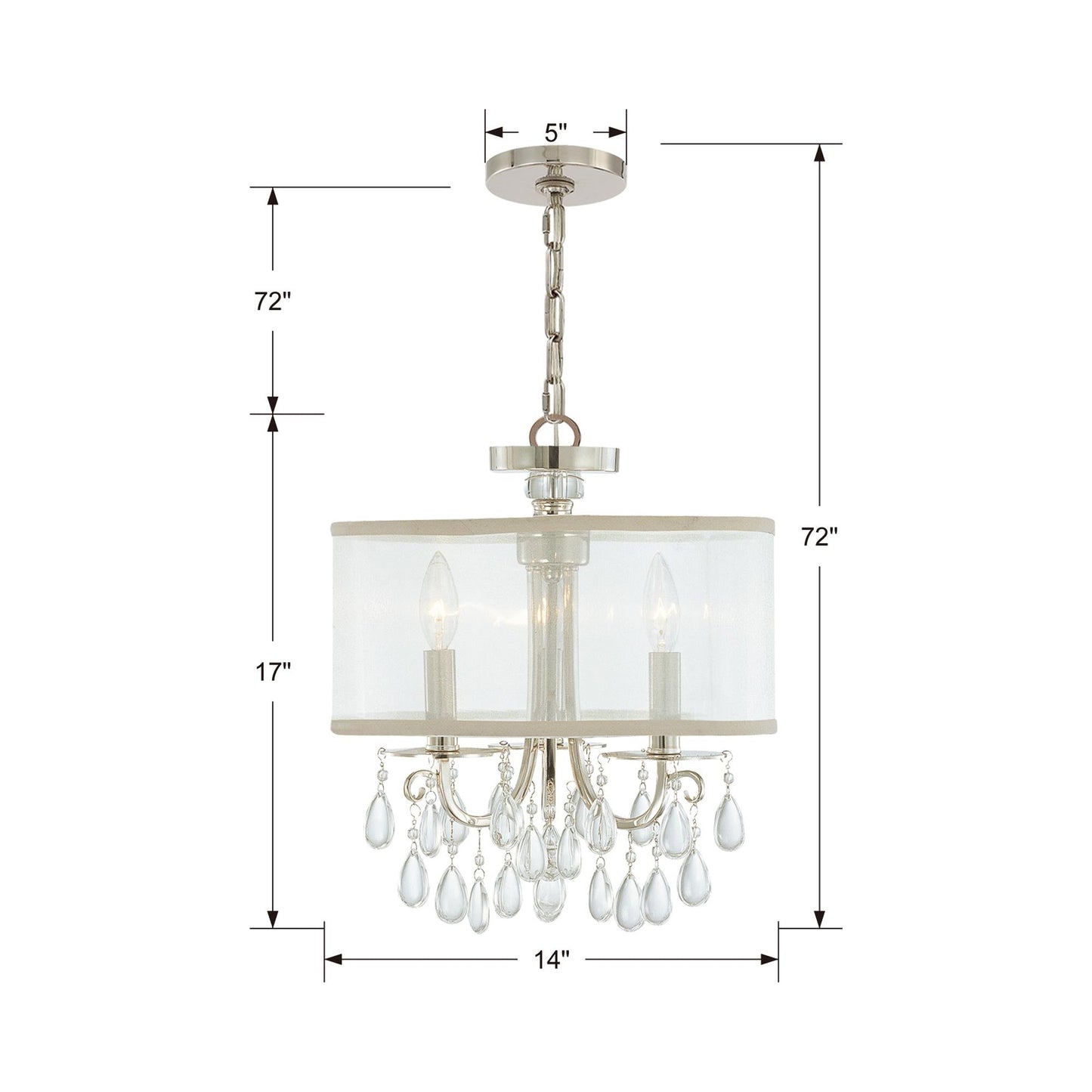 Hampton Chandelier - line drawing.
