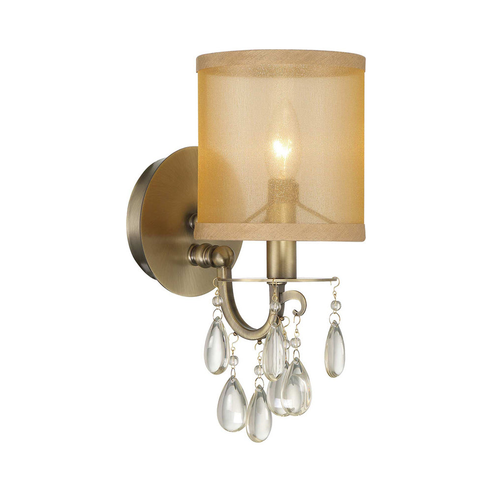 Hampton Wall Light in Antique Brass.