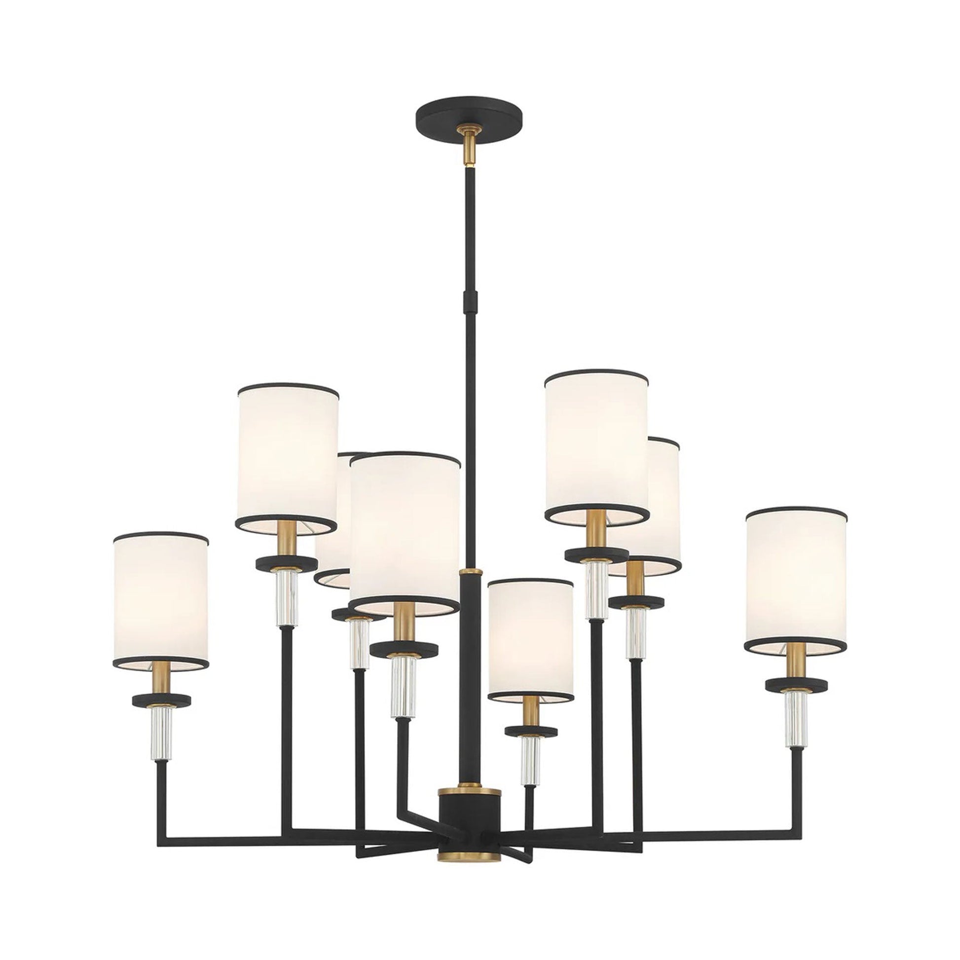 Hatfield Chandelier in Black Forged/Vibrant Gold.