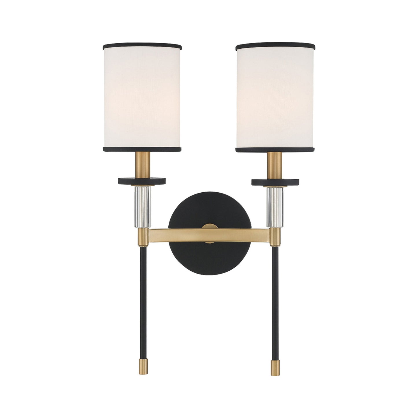 Hatfield Wall Light in Black Forged/Vibrant Gold (2-Light).