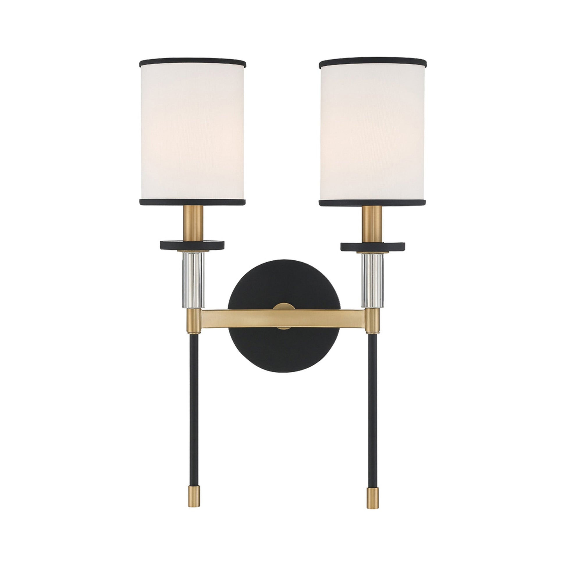 Hatfield Wall Light in Black Forged/Vibrant Gold (2-Light).