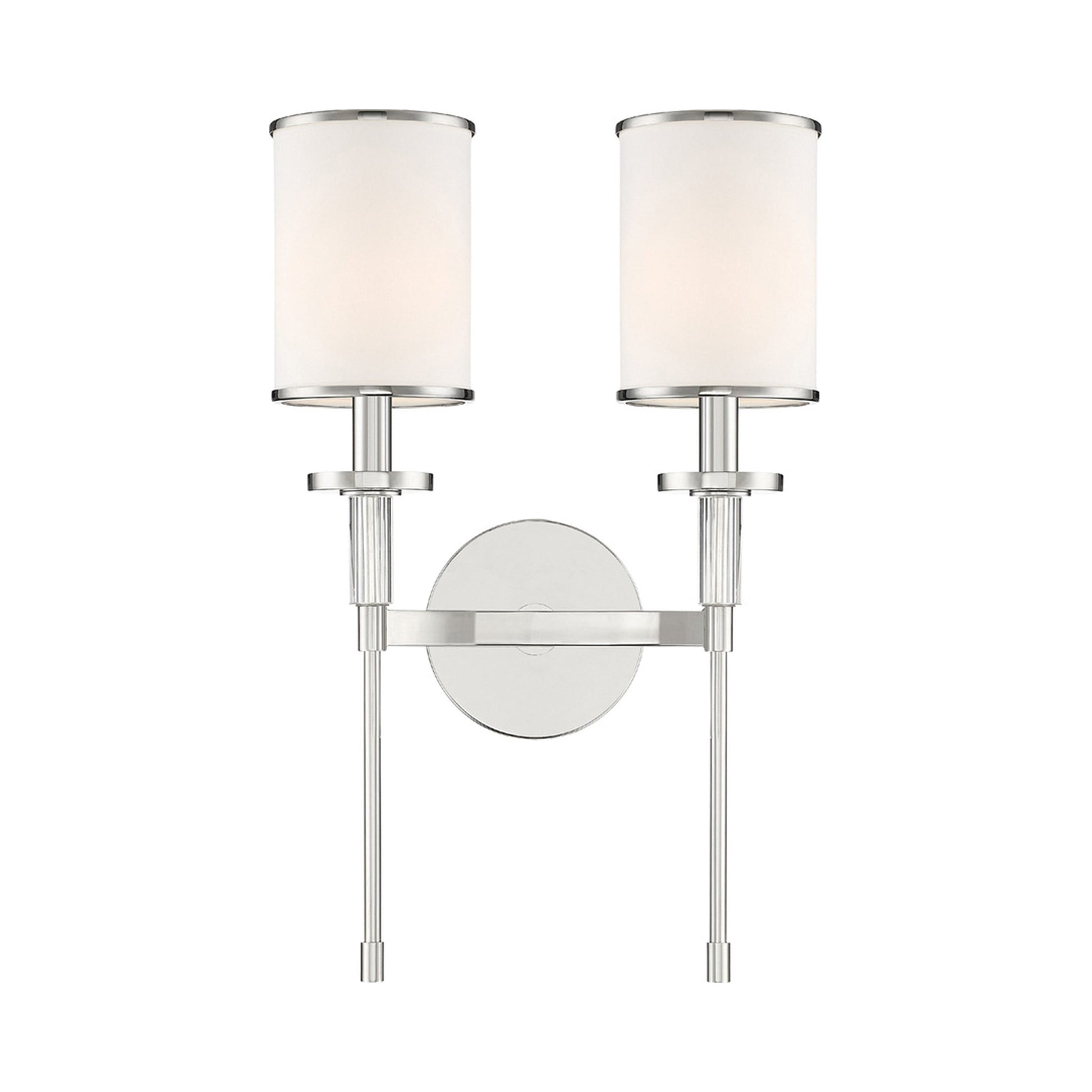 Hatfield Wall Light in Polished Nickel (2-Light).