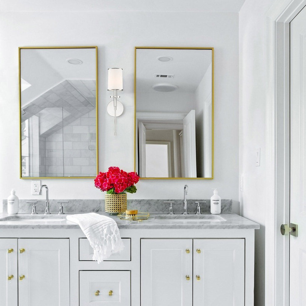 Hatfield Wall Light in bathroom.