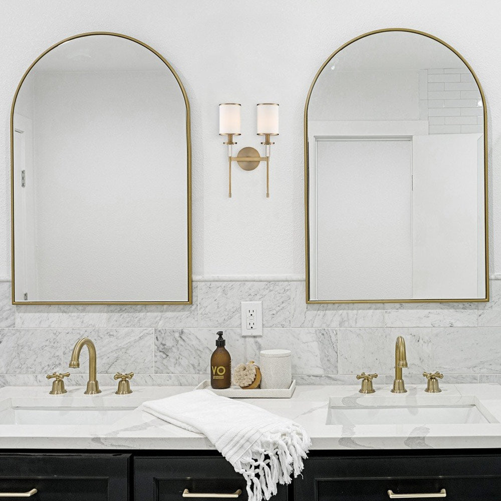 Hatfield Wall Light in bathroom.