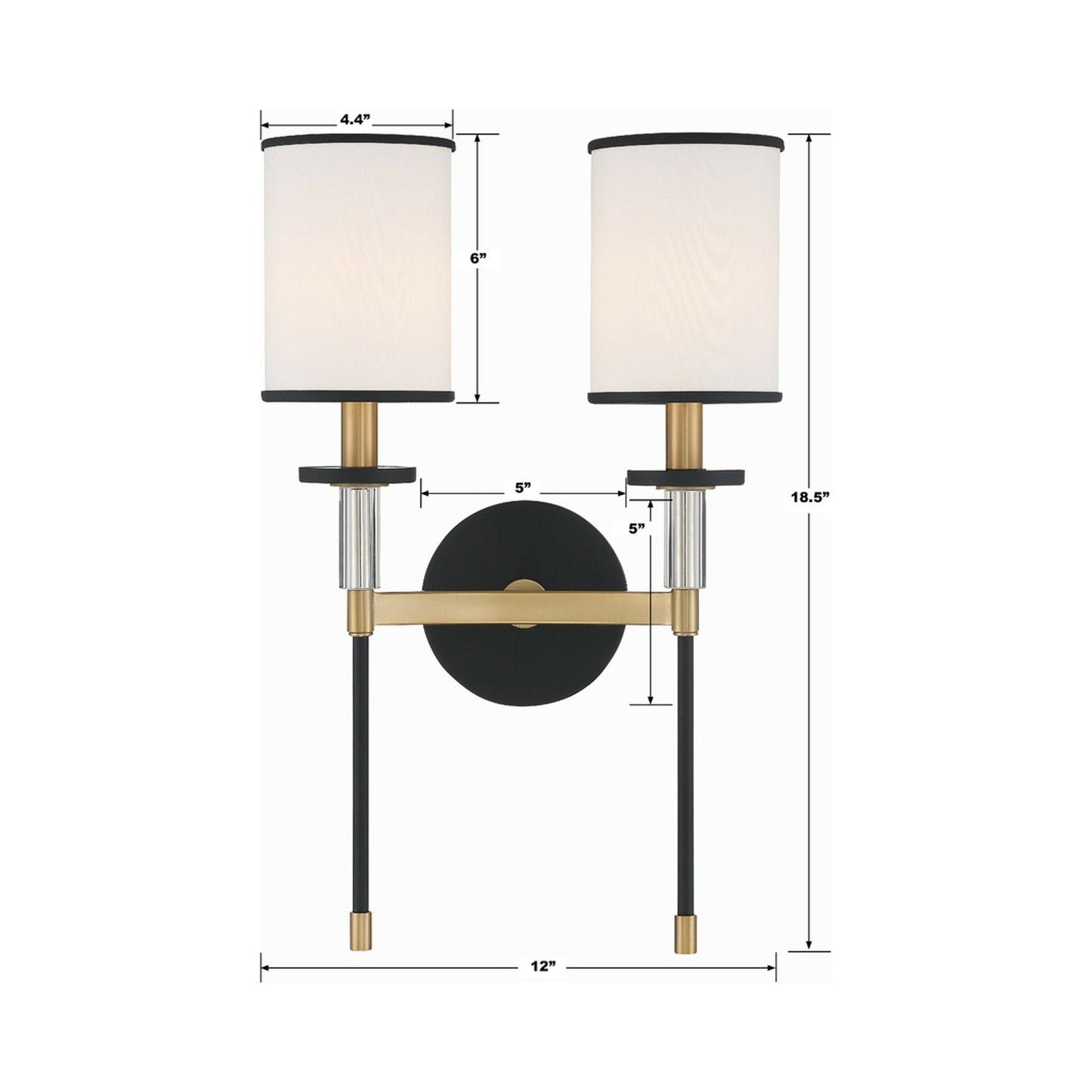 Hatfield Wall Light - line drawing.