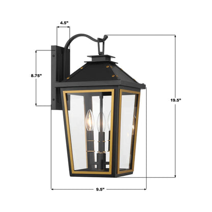 Hawkins Outdoor Wall Light - line drawing.