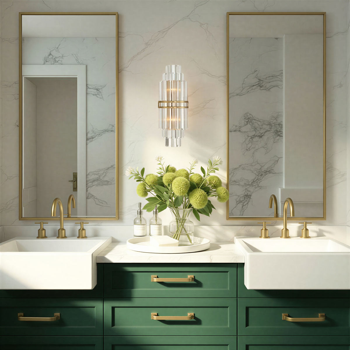 Hayes Wall Light in bathroom.