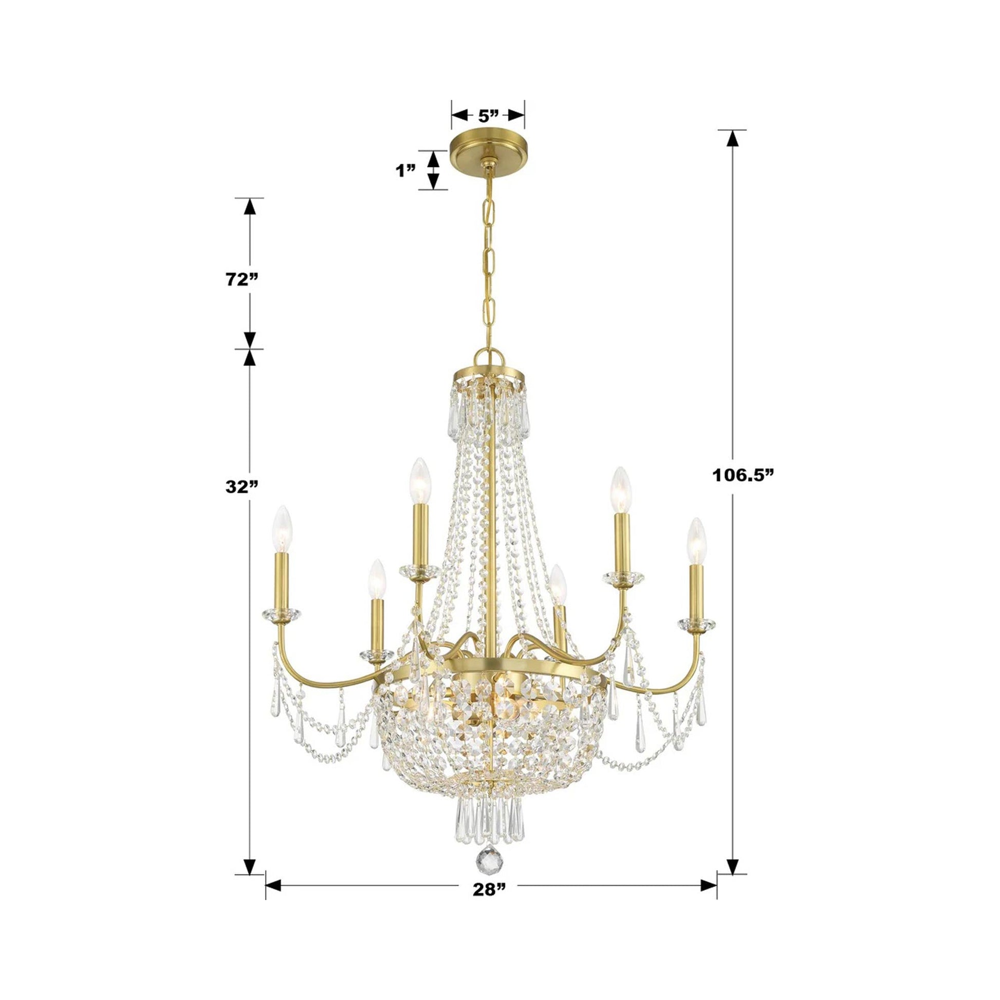 Haywood Chandelier - line drawing.