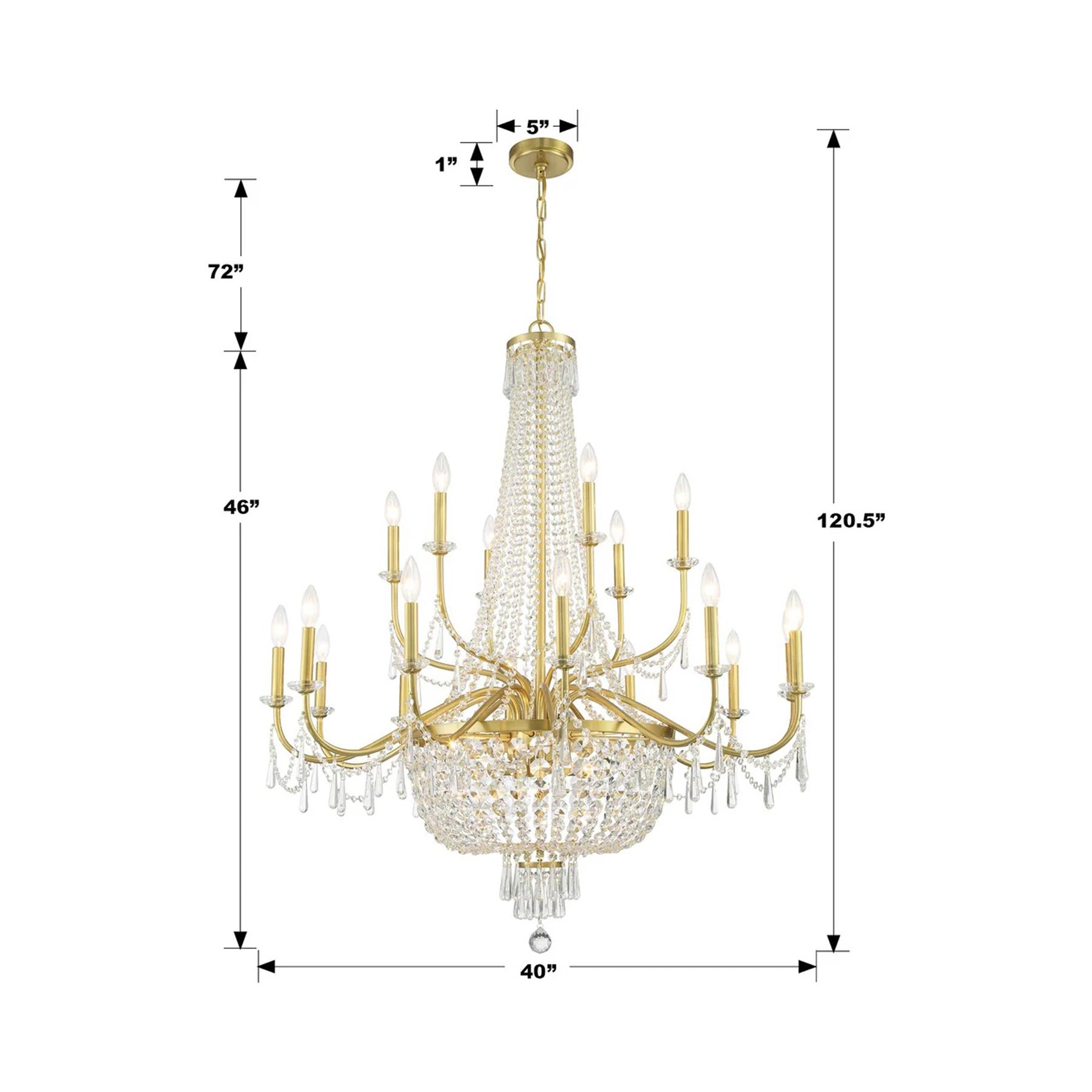 Haywood Chandelier - line drawing.