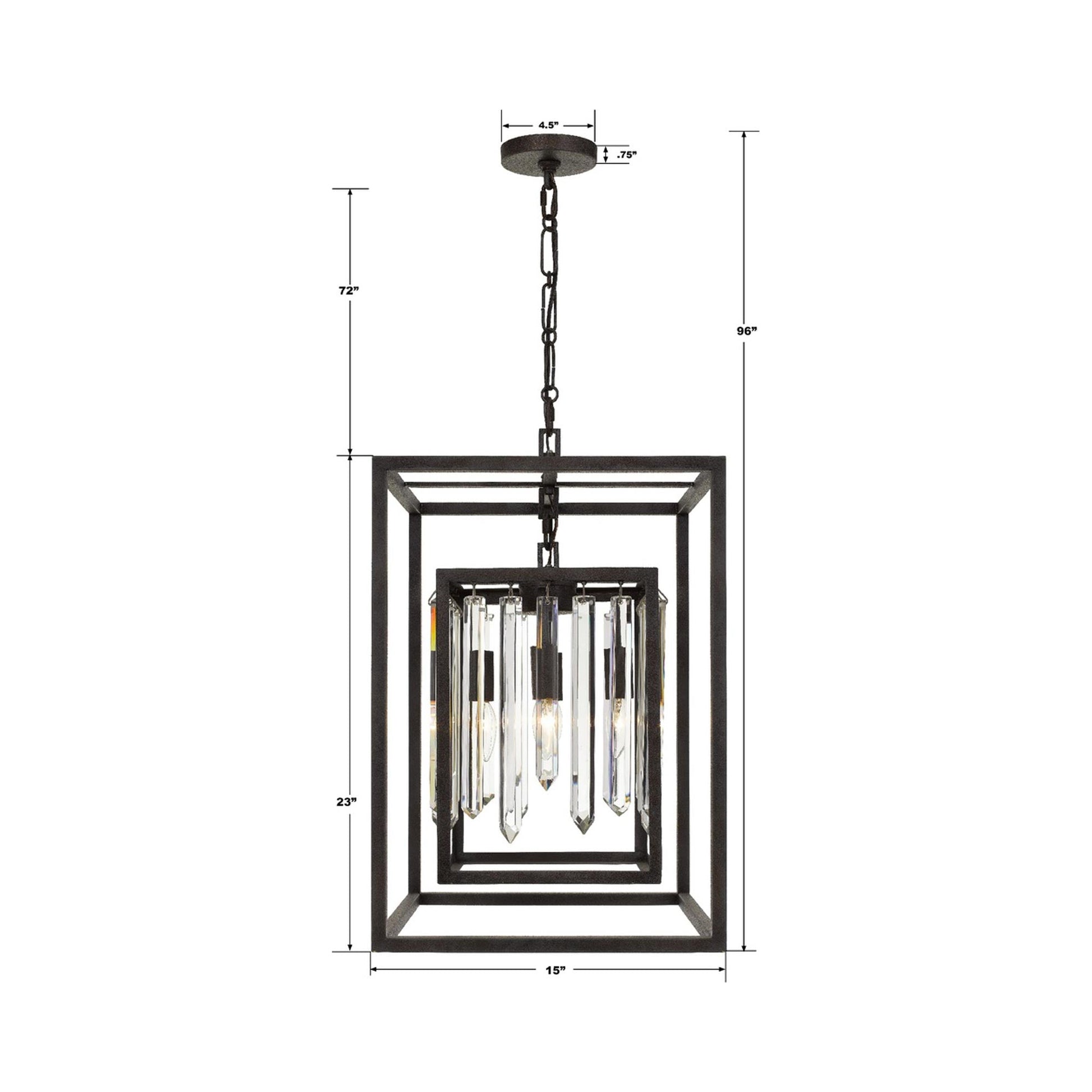 Hollis Chandelier - line drawing.