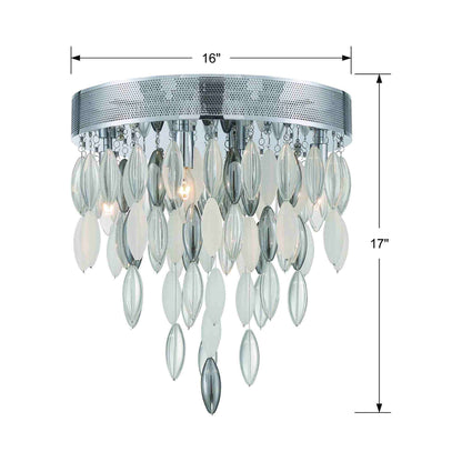 Hudson Flush Mount Ceiling Light - line drawing.