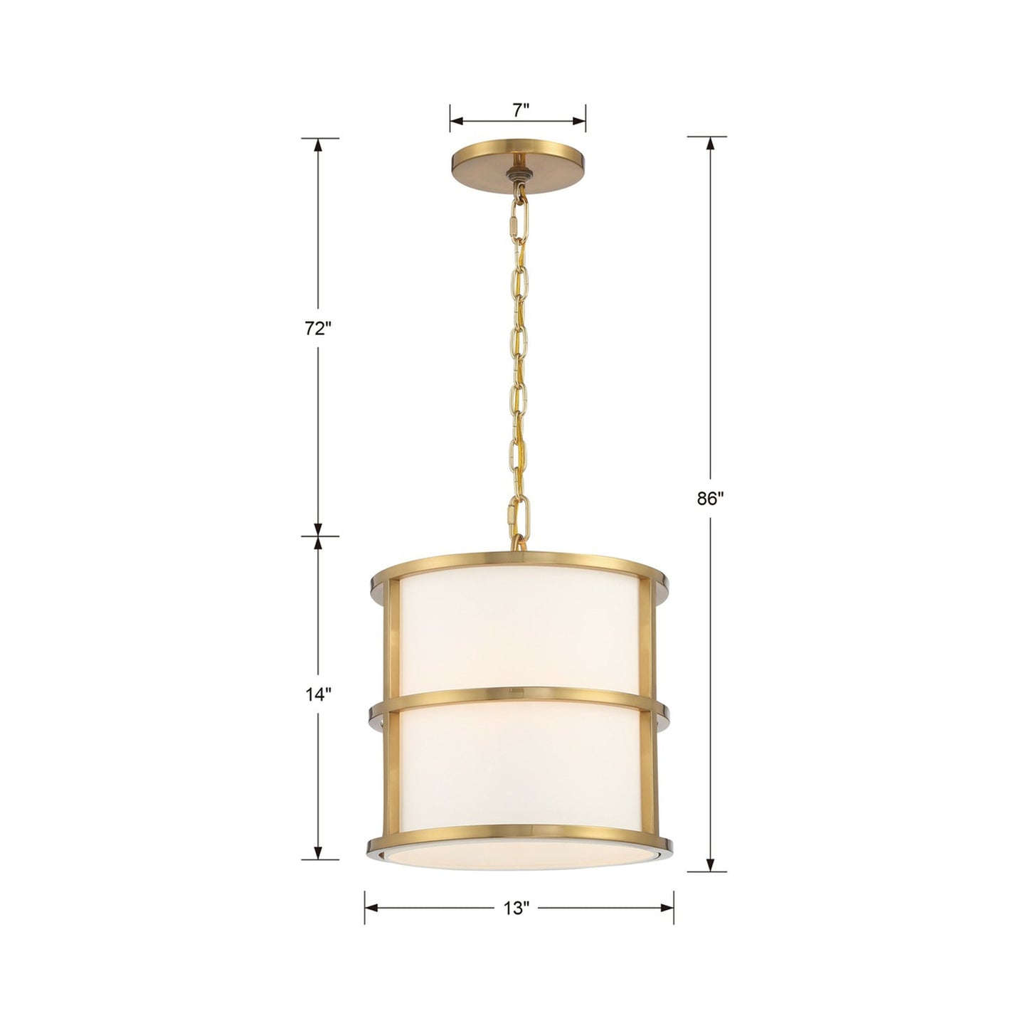 Hulton Pendant Light - line drawing.