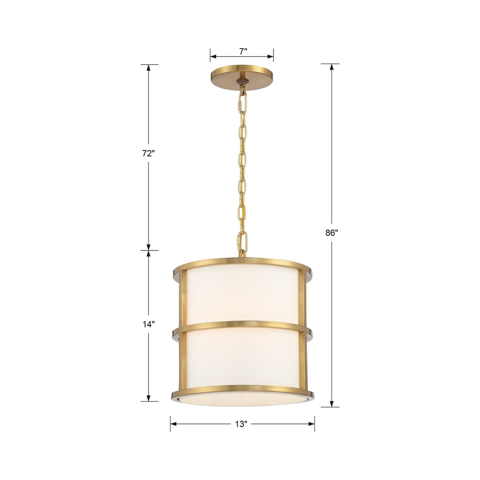 Hulton Pendant Light - line drawing.