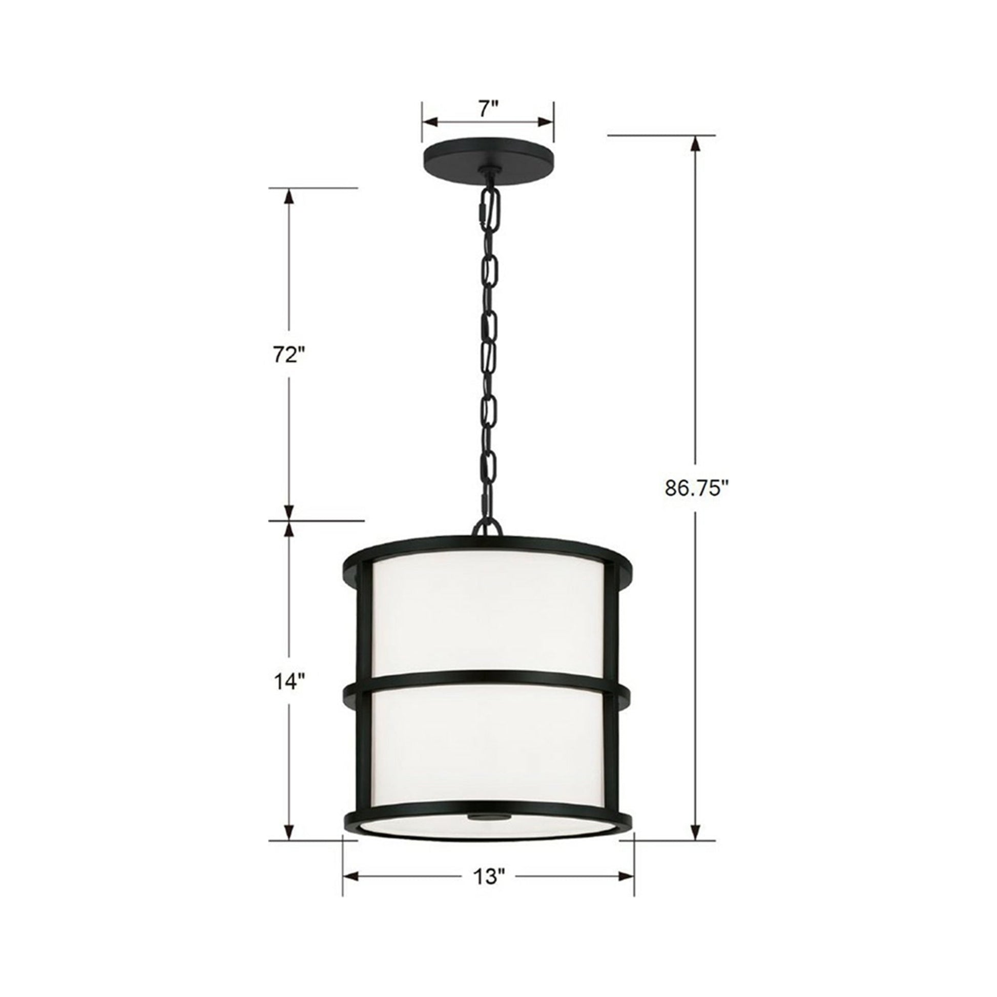 Hulton Pendant Light - line drawing.