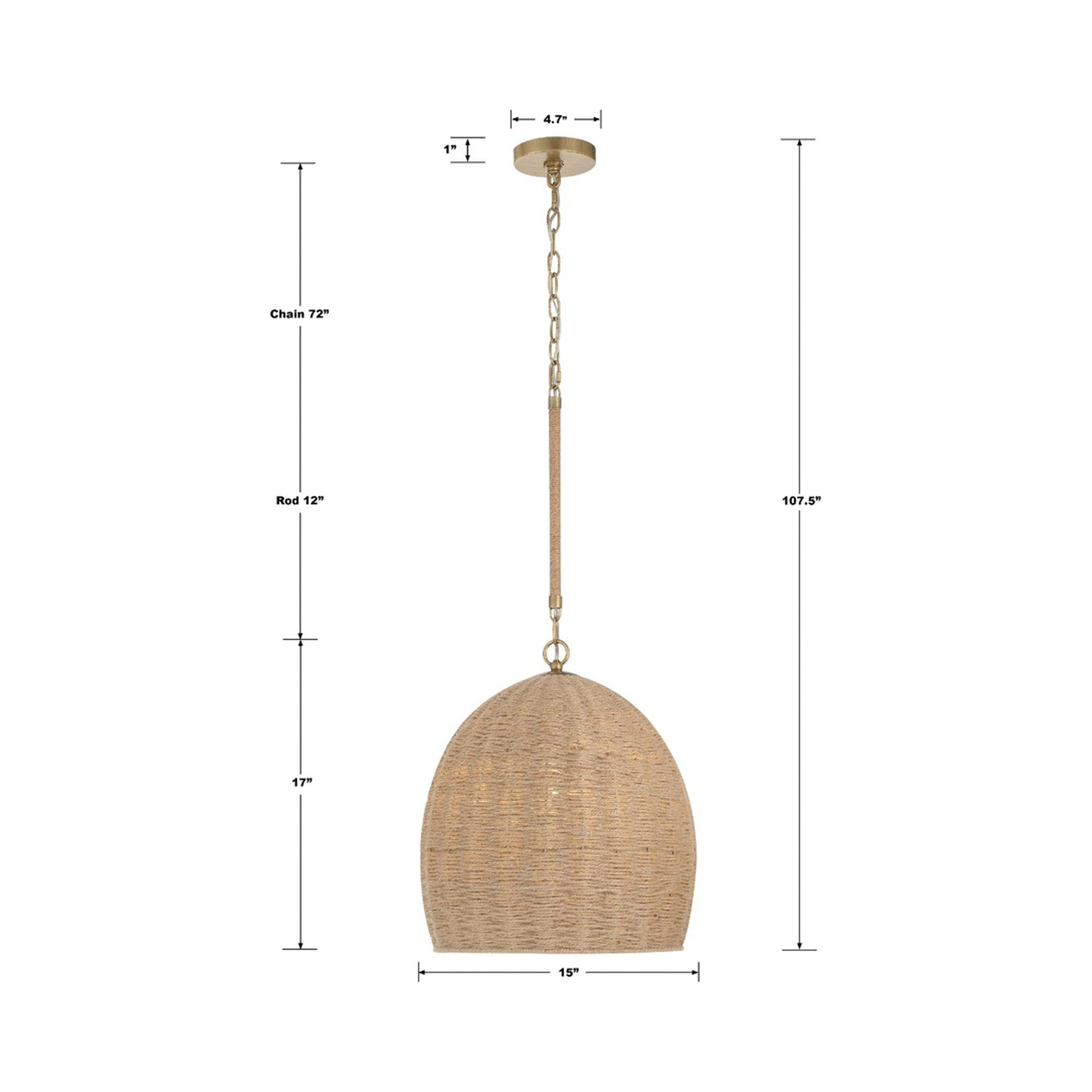 Jace Pendant Light - line drawing.