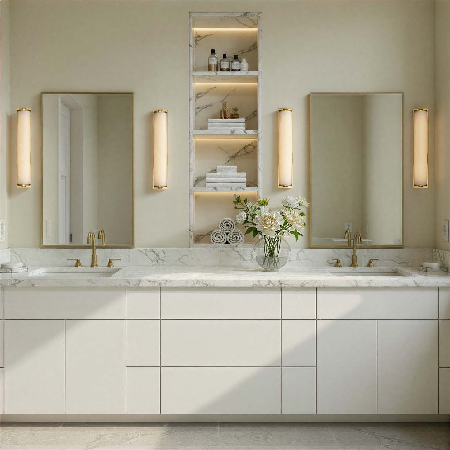 Jarvis LED Wall Light in bathroom.